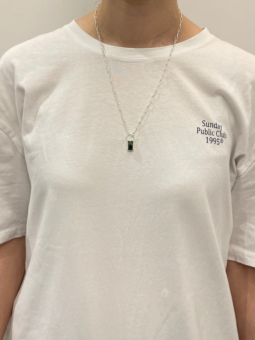 10月誕生石トルマリンのシルバーネックレス