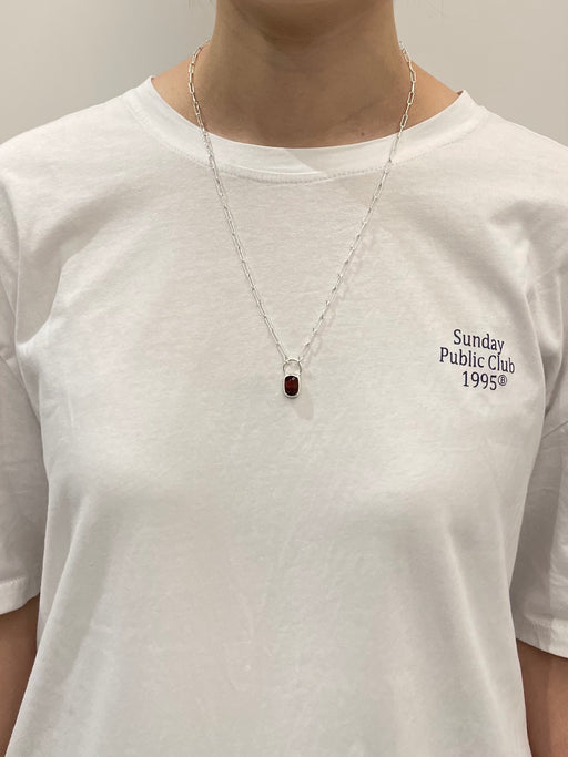 10月誕生石トルマリンのシルバーネックレス