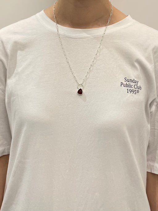 10月誕生石トルマリンのシルバーネックレス