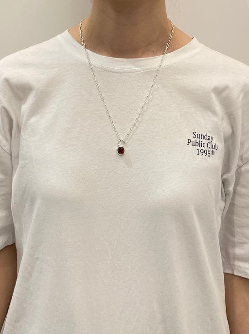 10月誕生石トルマリンのシルバーネックレス