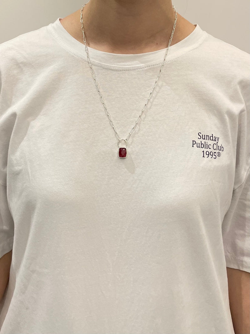 10月誕生石トルマリンのシルバーネックレス