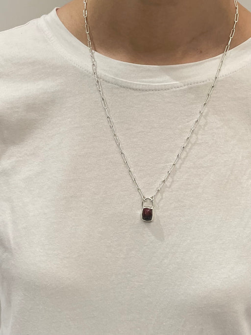 10月誕生石トルマリンのシルバーネックレス