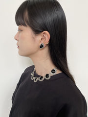 オブシディアンのシルバーネックレス