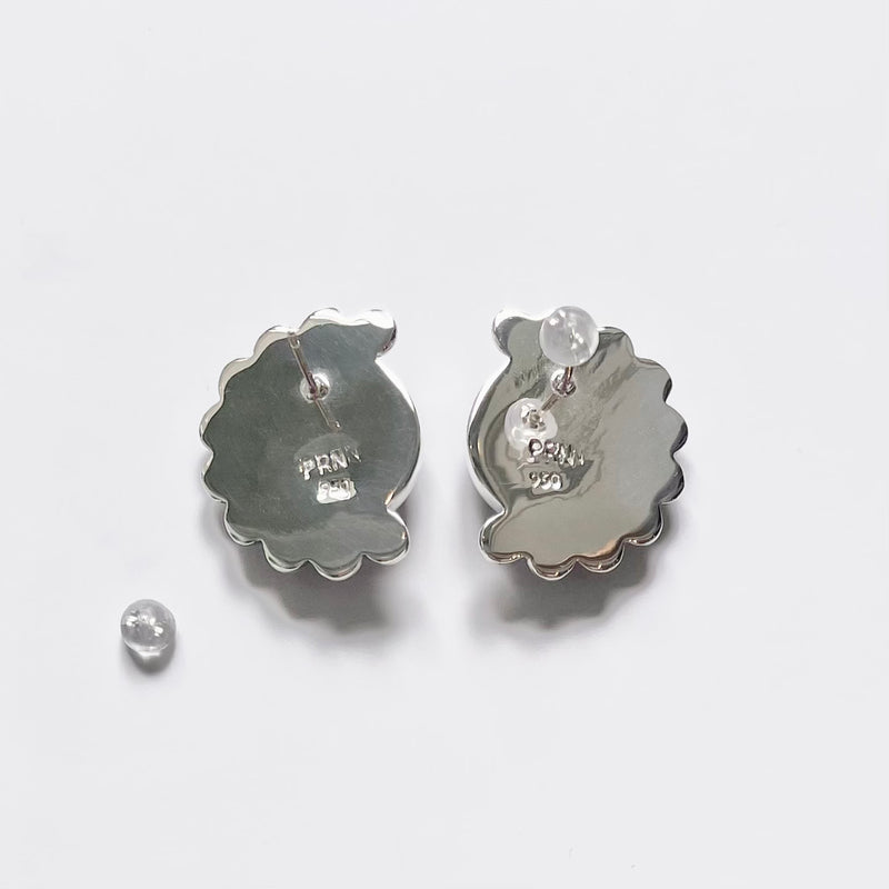 オブシディアンのシルバーピアス
