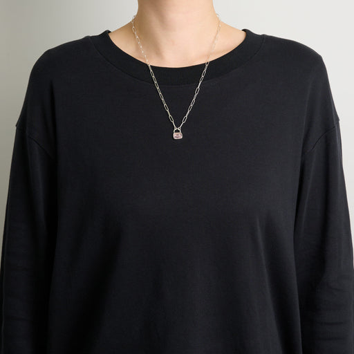 4月誕生石モルガナイトのシルバーネックレス