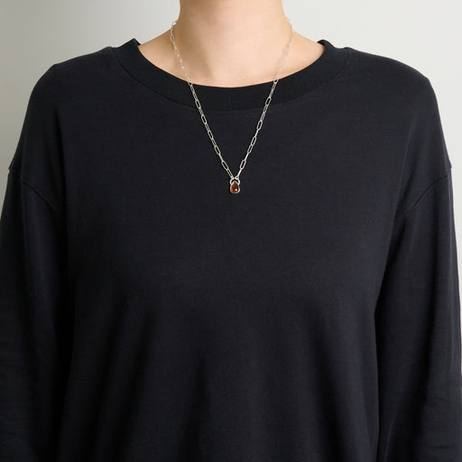 1月誕生石ガーネットのシルバーネックレス