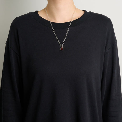 1月誕生石ガーネットのシルバーネックレス