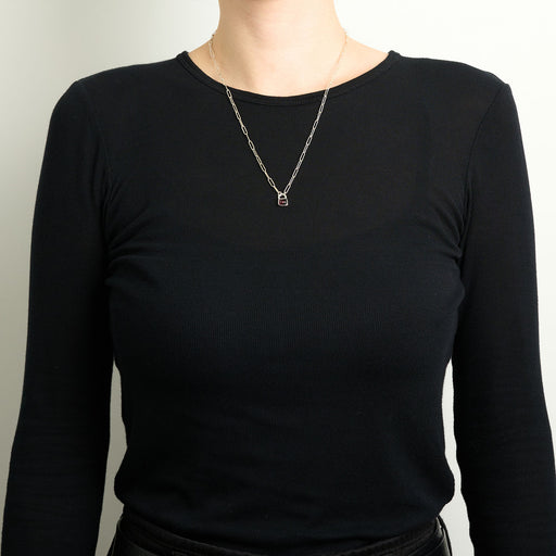 10月誕生石トルマリンのシルバーネックレス