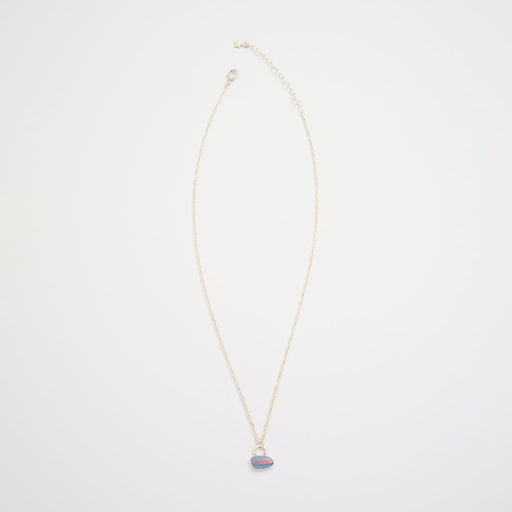 10月誕生石オパールのシルバーネックレス