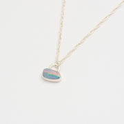 10月誕生石オパールのシルバーネックレス