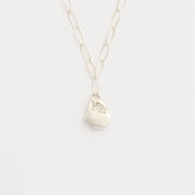10月誕生石オパールのシルバーネックレス
