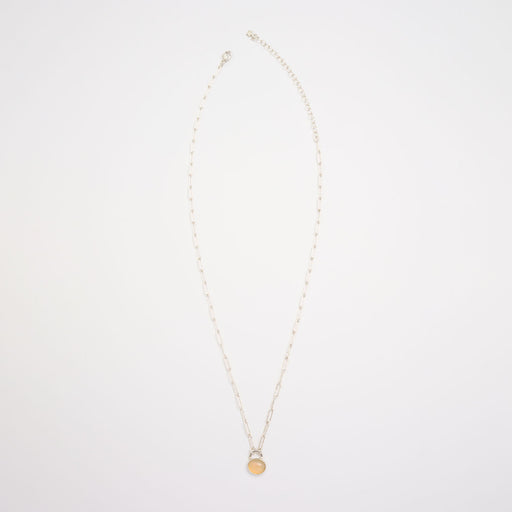 10月誕生石オパールのシルバーネックレス