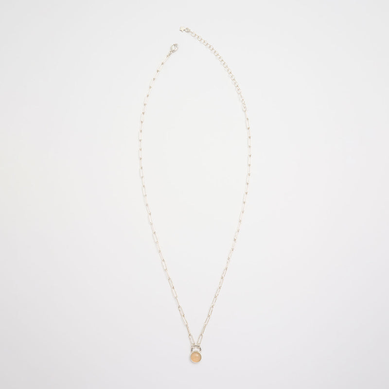 10月誕生石オパールのシルバーネックレス