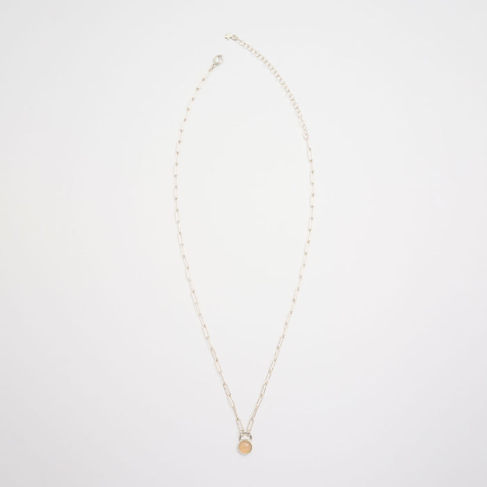 10月誕生石オパールのシルバーネックレス