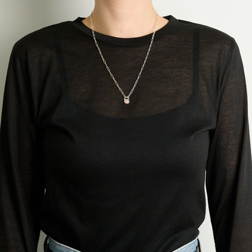 10月誕生石オパールのシルバーネックレス