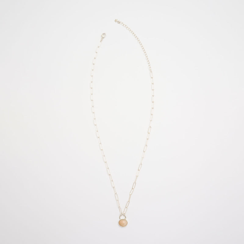 10月誕生石オパールのシルバーネックレス