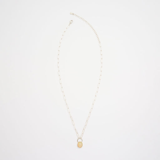 10月誕生石オパールのシルバーネックレス