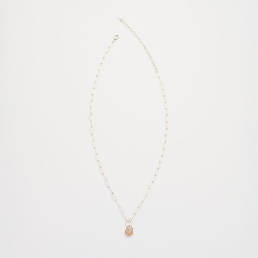 10月誕生石オパールのシルバーネックレス