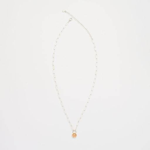 10月誕生石オパールのシルバーネックレス
