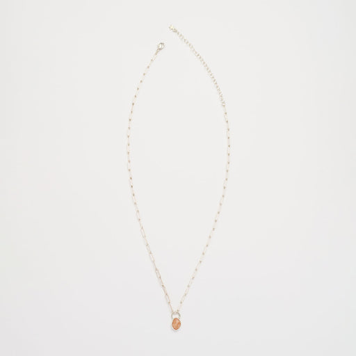 10月誕生石オパールのシルバーネックレス