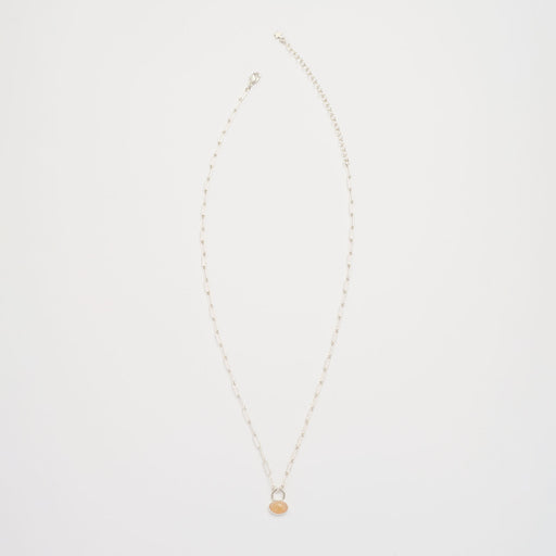 10月誕生石オパールのシルバーネックレス