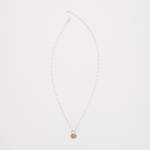 10月誕生石オパールのシルバーネックレス