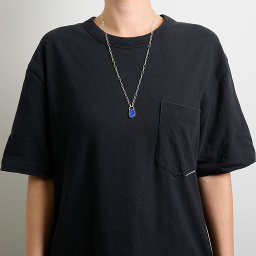 10月誕生石オパールのシルバーネックレス