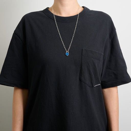 10月誕生石オパールのシルバーネックレス