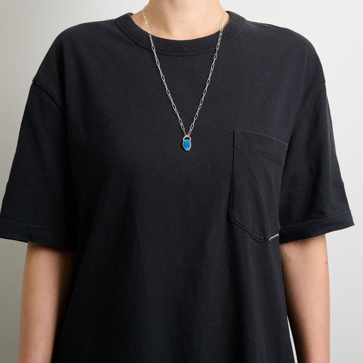 10月誕生石オパールのシルバーネックレス