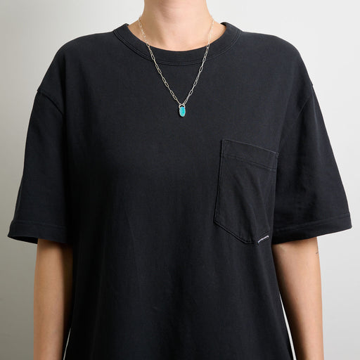 10月誕生石オパールのシルバーネックレス