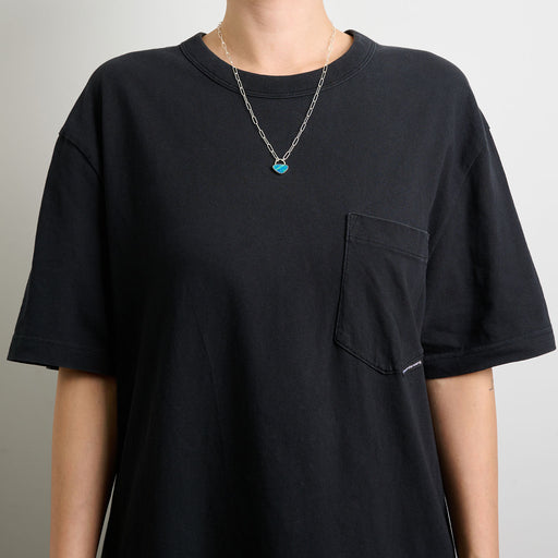 10月誕生石オパールのシルバーネックレス