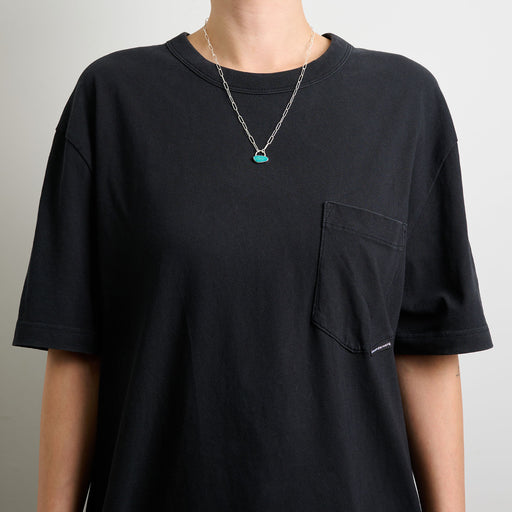 10月誕生石オパールのシルバーネックレス