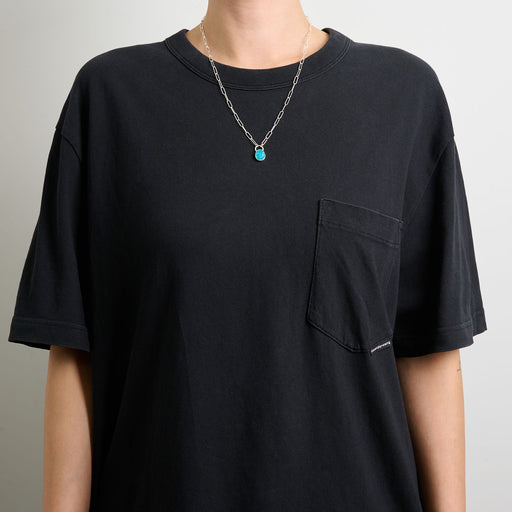 10月誕生石オパールのシルバーネックレス