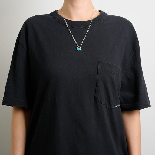 10月誕生石オパールのシルバーネックレス