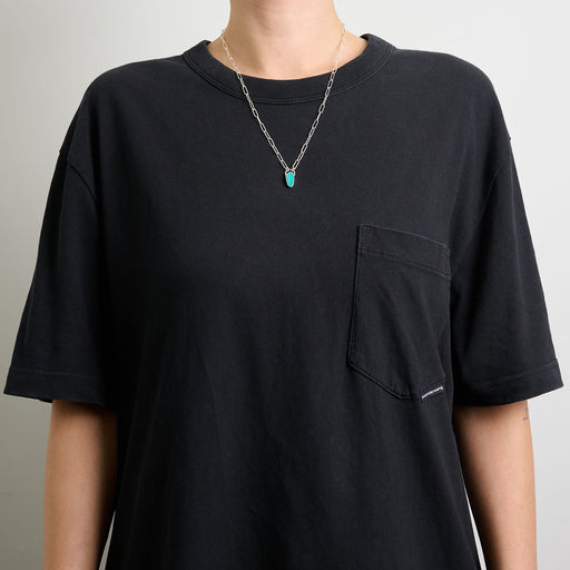 10月誕生石オパールのシルバーネックレス