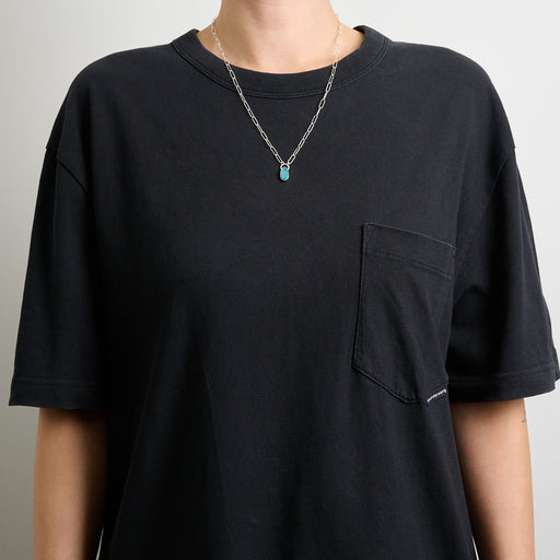 10月誕生石オパールのシルバーネックレス