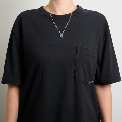 10月誕生石オパールのシルバーネックレス