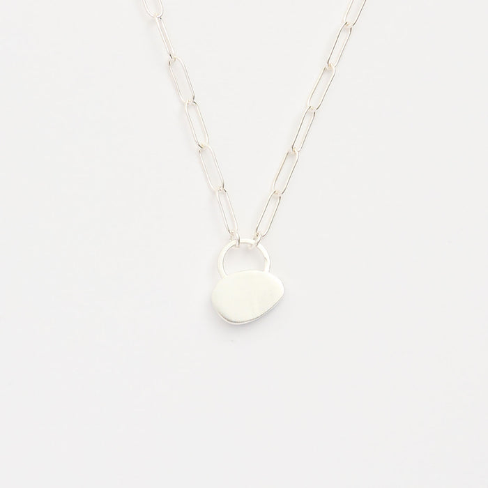 10月誕生石オパールのシルバーネックレス