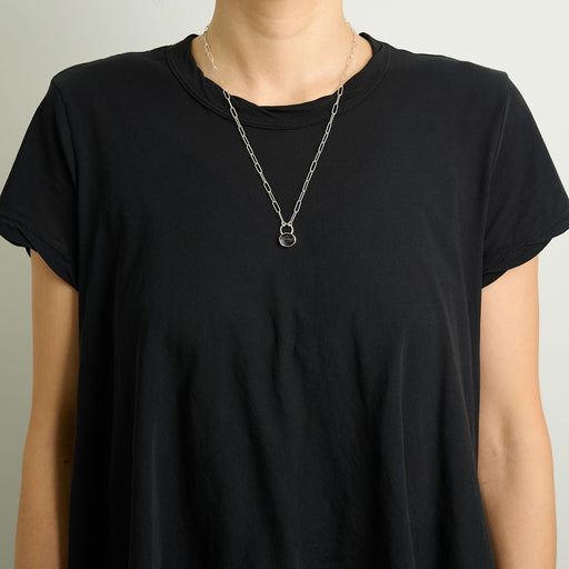 2月誕生石アメシストのシルバーネックレス