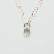 3月誕生石アクアマリンのシルバーネックレス