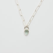3月誕生石アクアマリンのシルバーネックレス