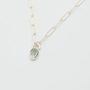 3月誕生石アクアマリンのシルバーネックレス