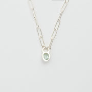 3月誕生石アクアマリンのシルバーネックレス
