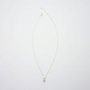 3月誕生石アクアマリンのシルバーネックレス