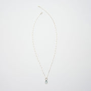 3月誕生石アクアマリンのシルバーネックレス