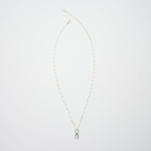 3月誕生石アクアマリンのシルバーネックレス