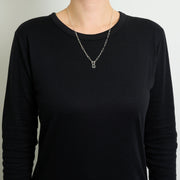 3月誕生石アクアマリンのシルバーネックレス