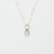 3月誕生石アクアマリンのシルバーネックレス