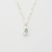 3月誕生石アクアマリンのシルバーネックレス