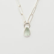 3月誕生石アクアマリンのシルバーネックレス